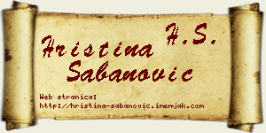 Hristina Šabanović vizit kartica